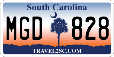 SC license plate MGD828