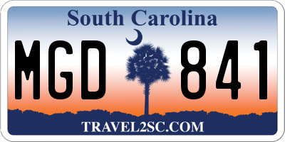 SC license plate MGD841