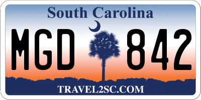 SC license plate MGD842