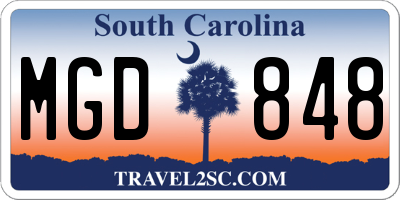 SC license plate MGD848