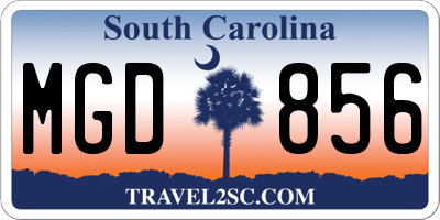 SC license plate MGD856