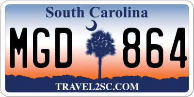 SC license plate MGD864