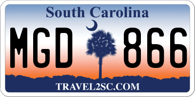 SC license plate MGD866