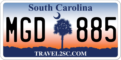 SC license plate MGD885