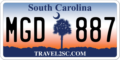 SC license plate MGD887