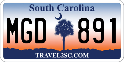 SC license plate MGD891