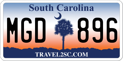 SC license plate MGD896
