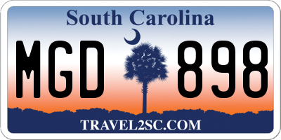 SC license plate MGD898