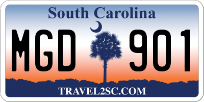 SC license plate MGD901