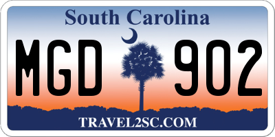 SC license plate MGD902