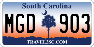SC license plate MGD903