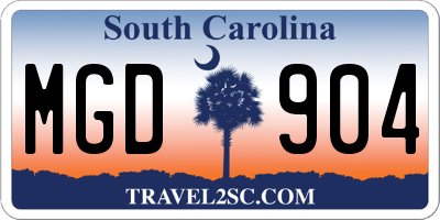 SC license plate MGD904