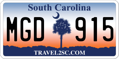 SC license plate MGD915