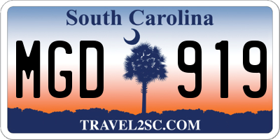 SC license plate MGD919