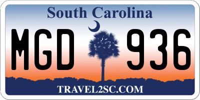 SC license plate MGD936