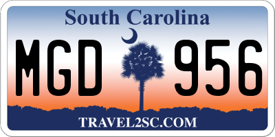 SC license plate MGD956