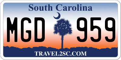 SC license plate MGD959