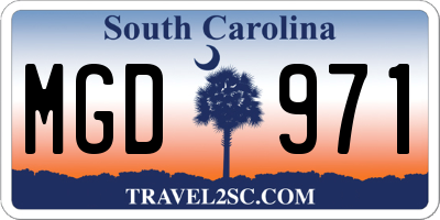 SC license plate MGD971
