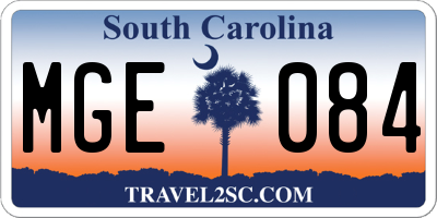 SC license plate MGE084