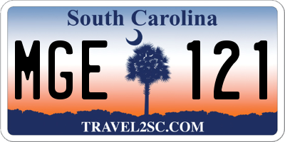 SC license plate MGE121
