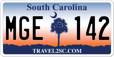 SC license plate MGE142