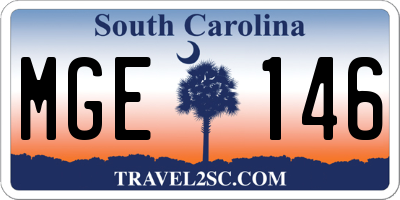 SC license plate MGE146