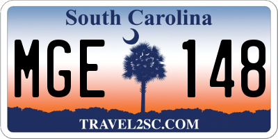 SC license plate MGE148