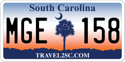 SC license plate MGE158