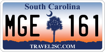 SC license plate MGE161