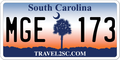 SC license plate MGE173