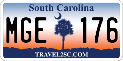 SC license plate MGE176