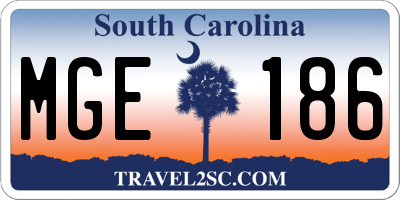 SC license plate MGE186
