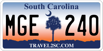 SC license plate MGE240