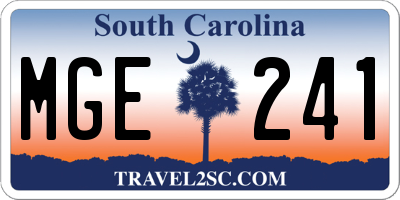 SC license plate MGE241
