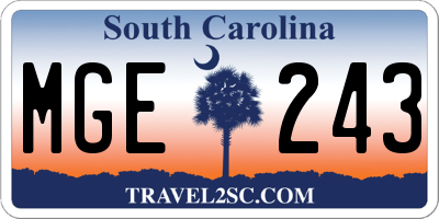 SC license plate MGE243