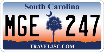 SC license plate MGE247