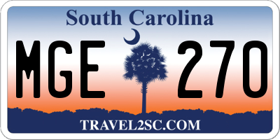 SC license plate MGE270