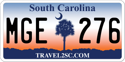 SC license plate MGE276