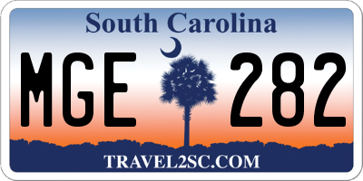 SC license plate MGE282