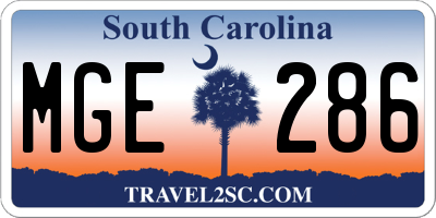 SC license plate MGE286