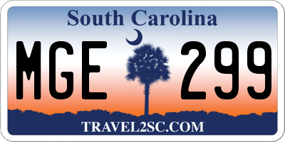 SC license plate MGE299