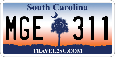 SC license plate MGE311