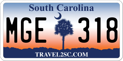 SC license plate MGE318