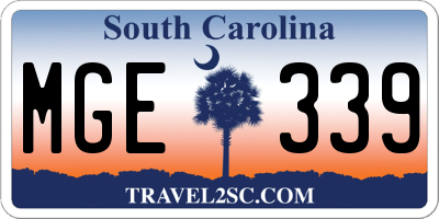 SC license plate MGE339
