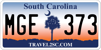 SC license plate MGE373