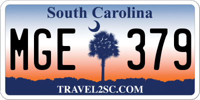 SC license plate MGE379