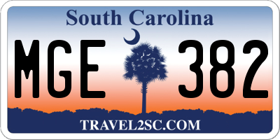 SC license plate MGE382