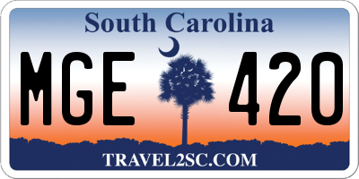 SC license plate MGE420