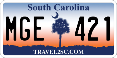 SC license plate MGE421