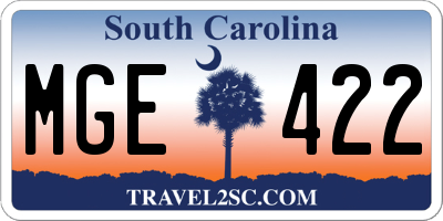 SC license plate MGE422